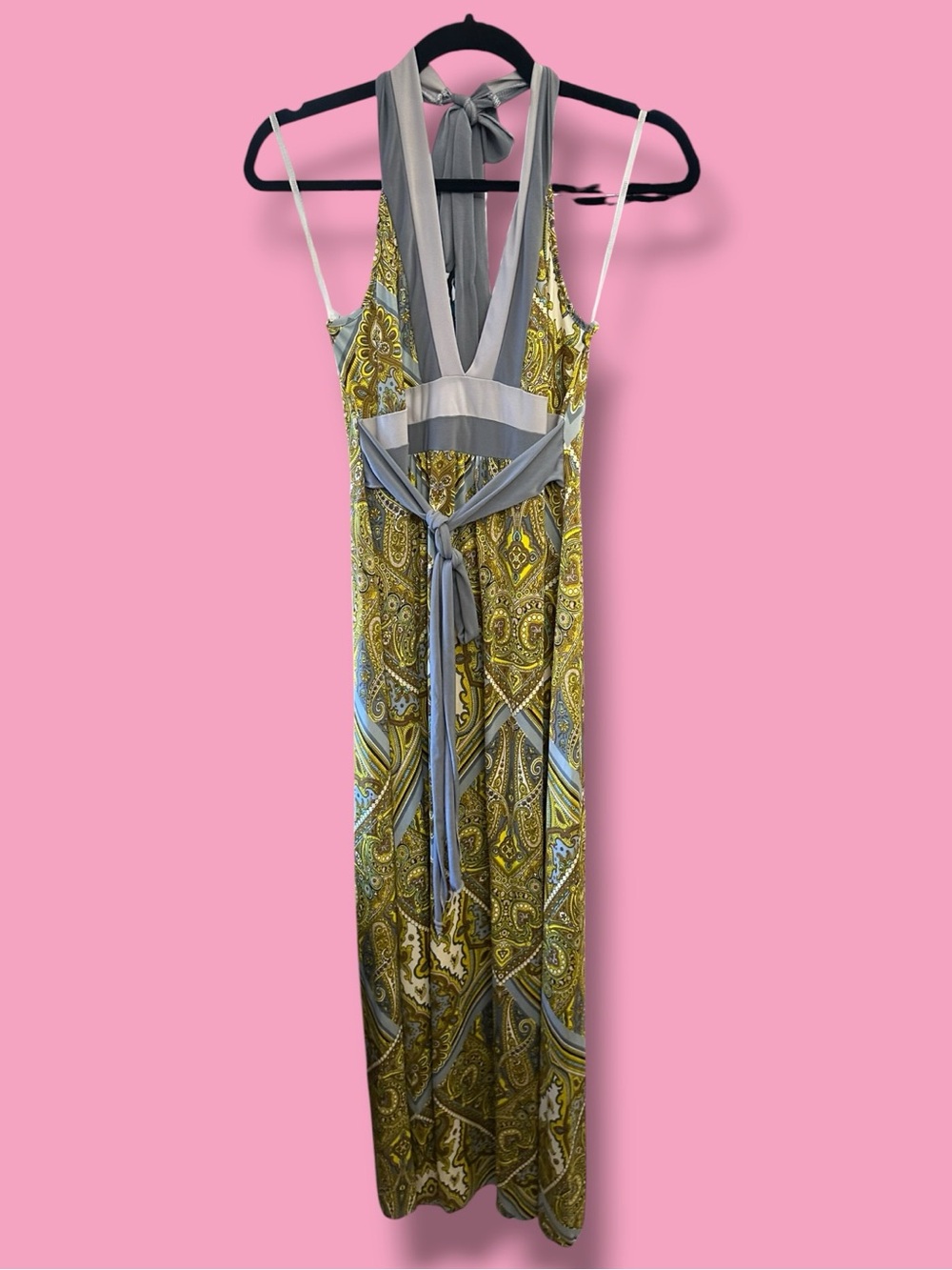 Sleeveless V-Neck Paisley Maxi Dress Wet Seal